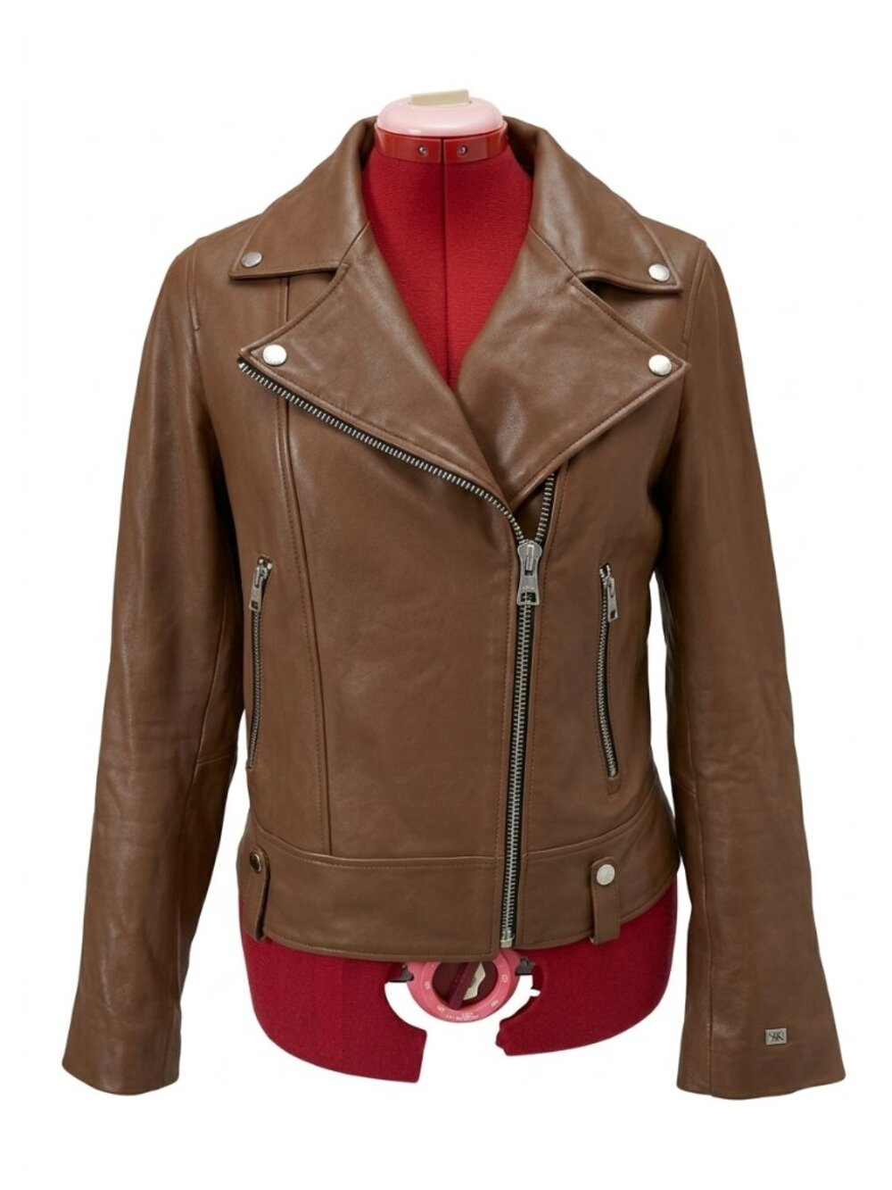 Soia & Kyo - Cognac Brown Leather Moto Biker Jacket - Small